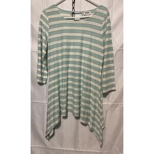 NWOT Monroe & Main Medium Tunic Top Blue White